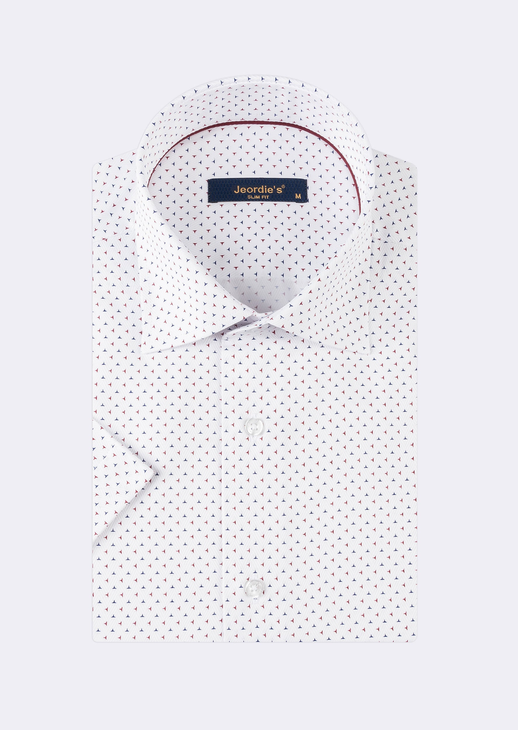 White - Burgundy Short Sleeve Shirt
