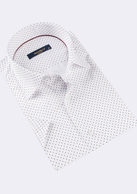 White - Burgundy Short Sleeve Shirt