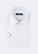 White - Navy Short Sleeve Shirt