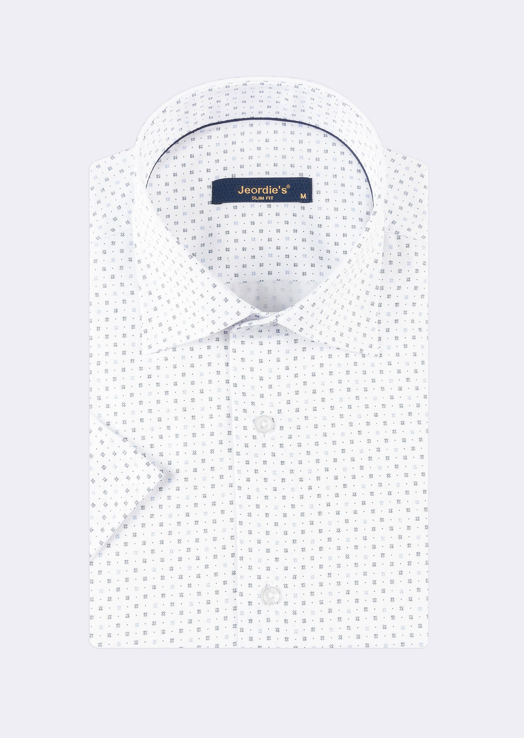 White - Navy Short Sleeve Shirt