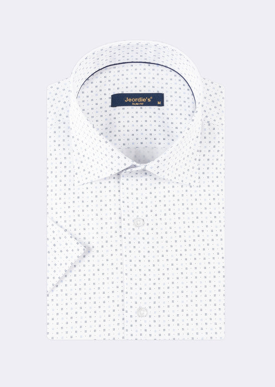 White - Navy Short Sleeve Shirt
