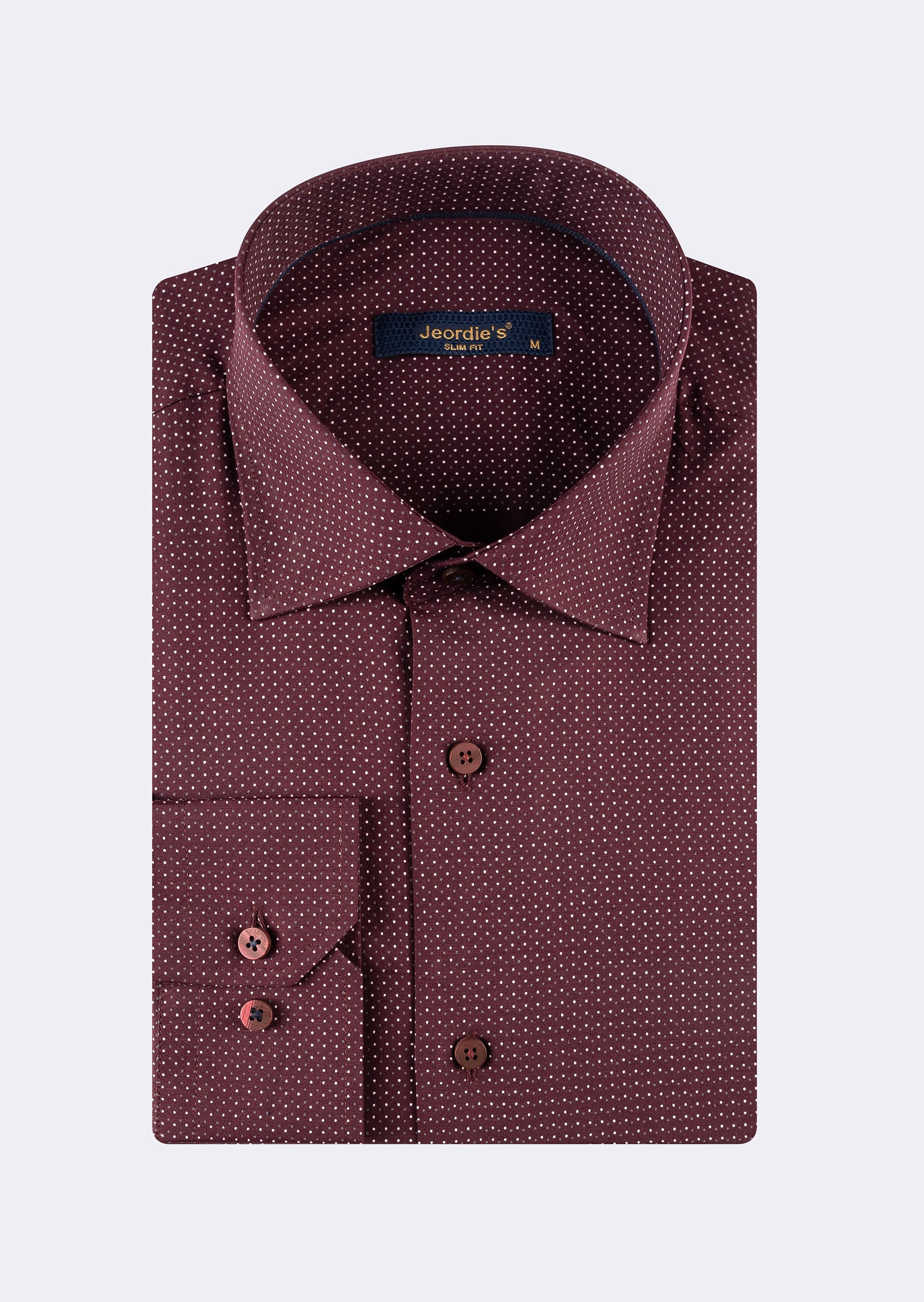Burgundy - White Long Sleeve Shirt