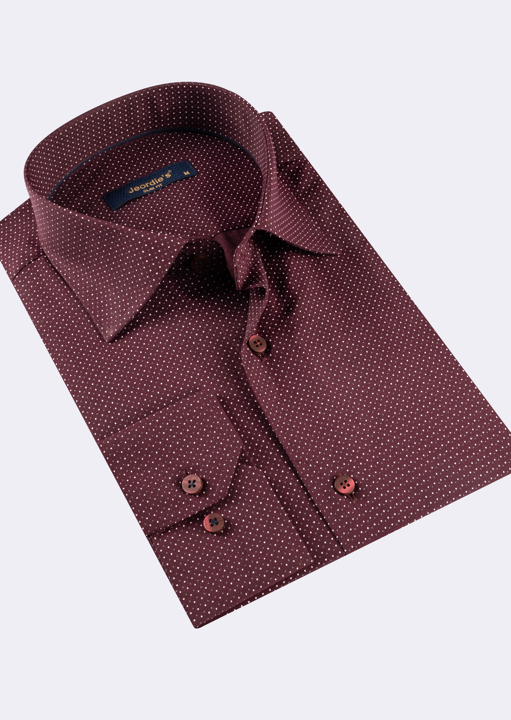Burgundy - White Long Sleeve Shirt