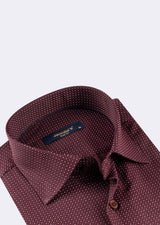 Burgundy - White Long Sleeve Shirt