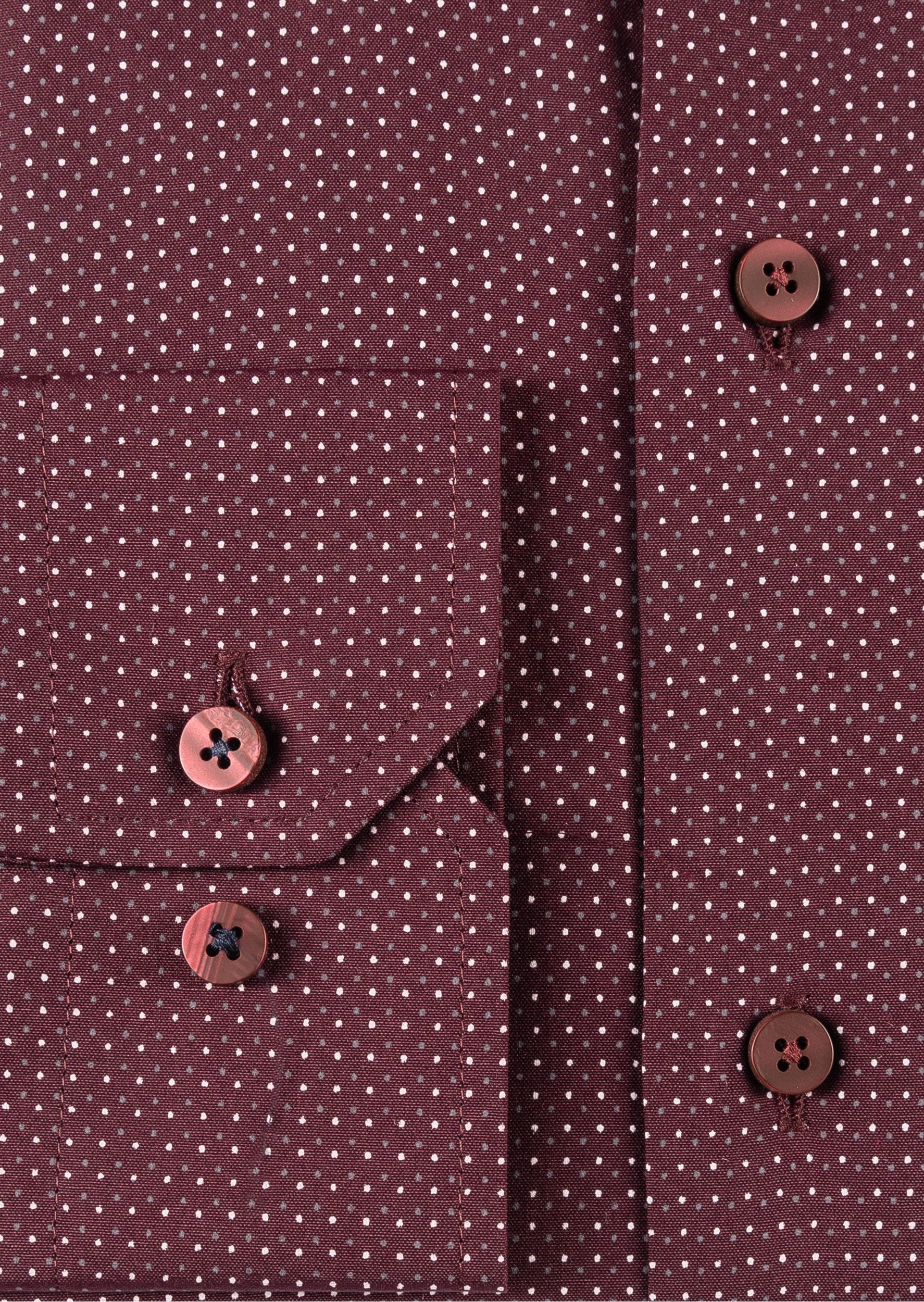 Burgundy - White Long Sleeve Shirt