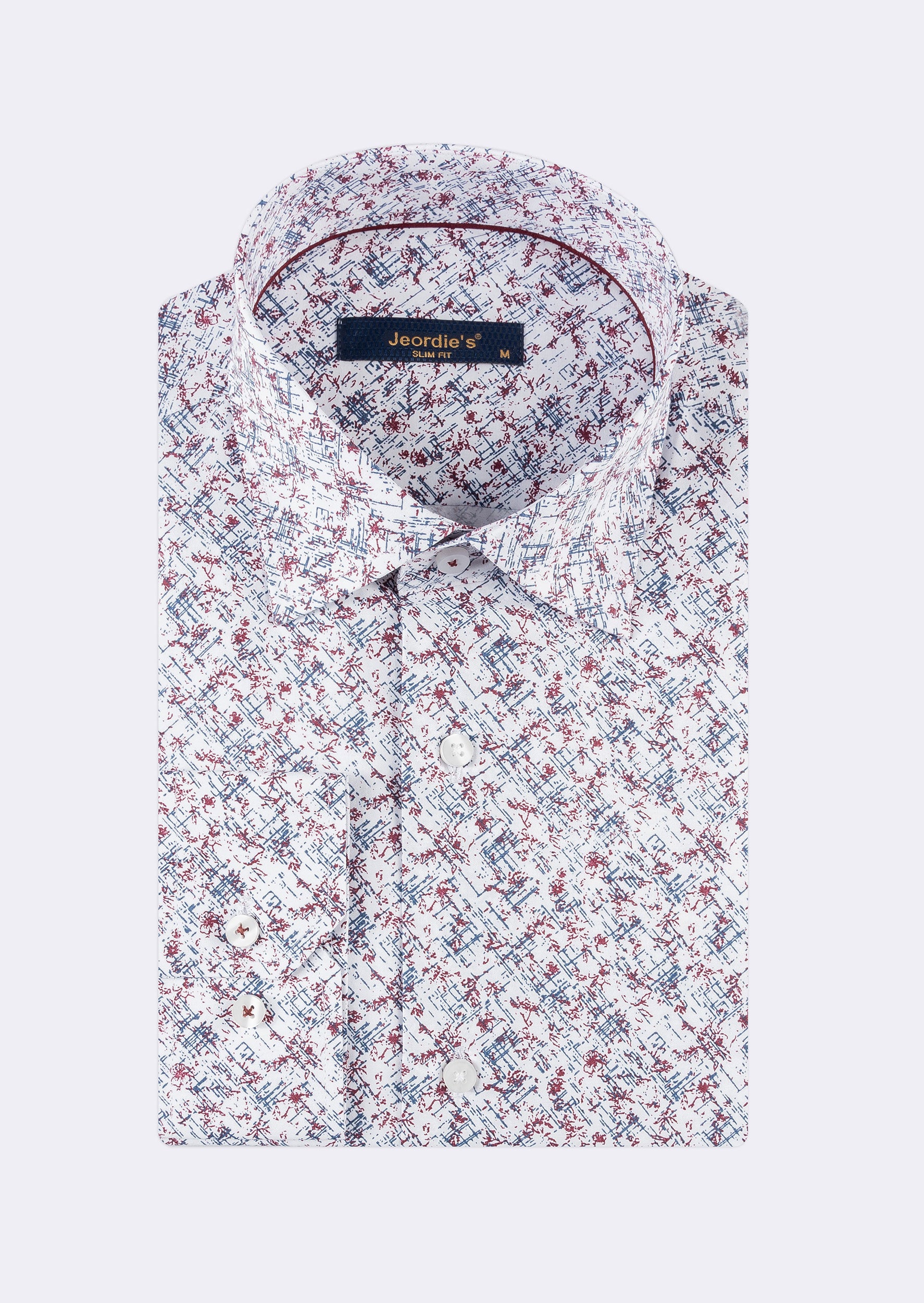White - Burgundy Long Sleeve Shirt