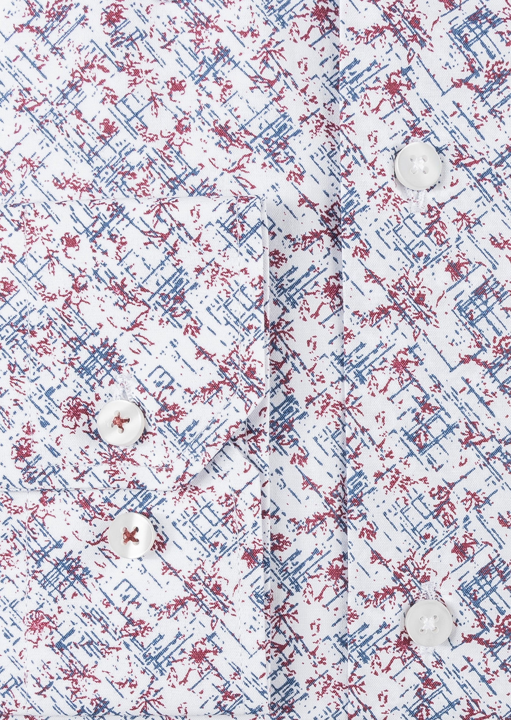 White - Burgundy Long Sleeve Shirt