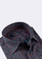 Navy - Burgundy Long Sleeve Shirt
