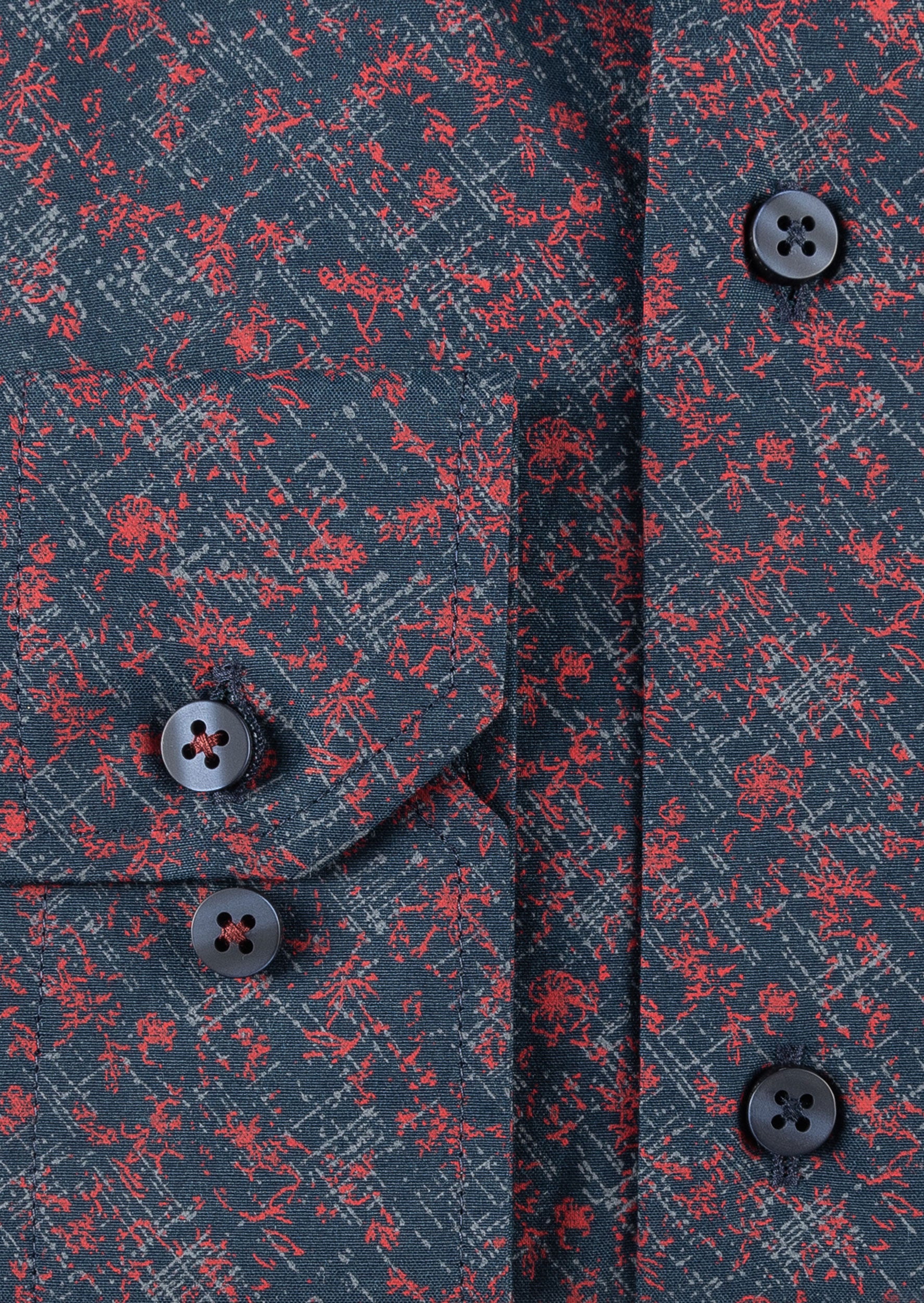 Navy - Burgundy Long Sleeve Shirt
