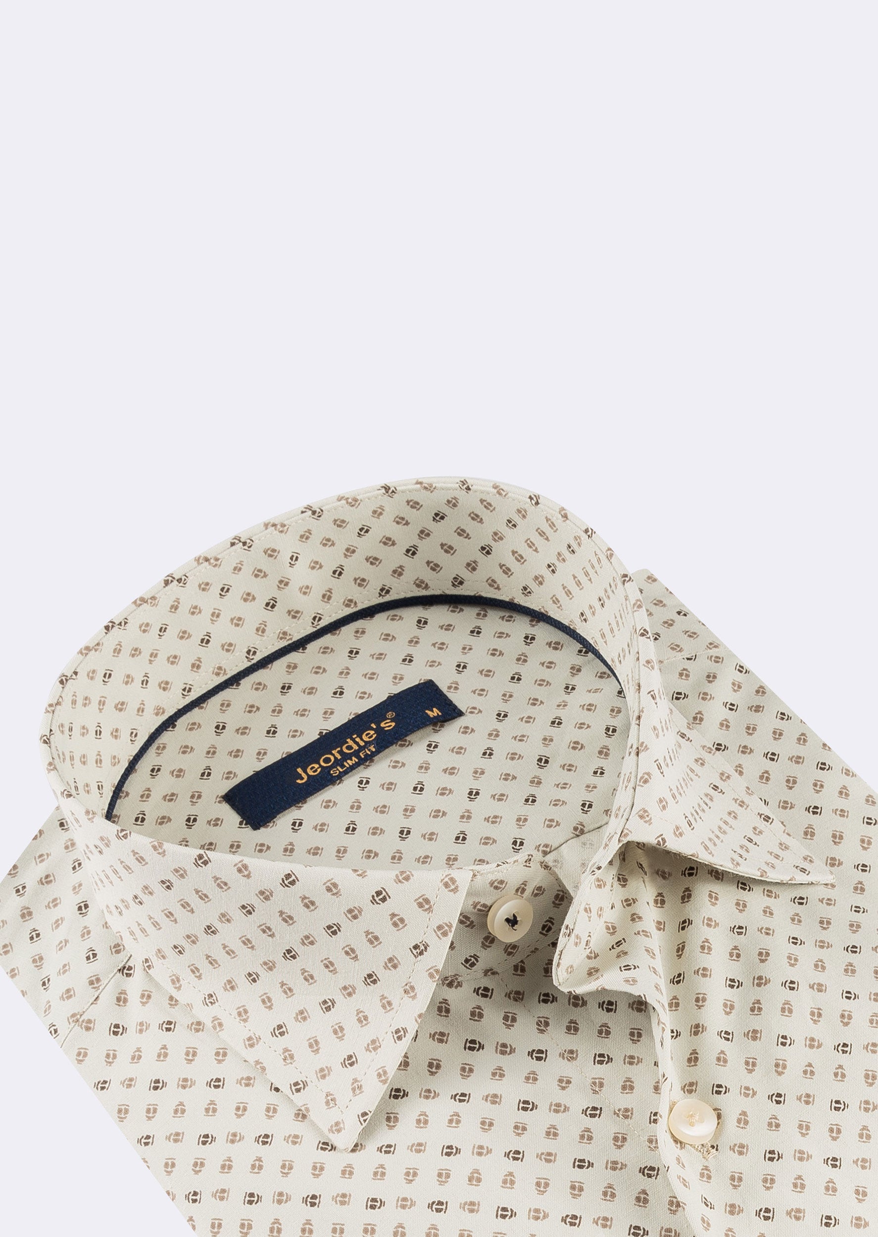 Beige - Brown Long Sleeve Shirt
