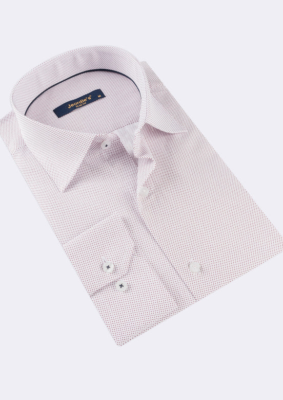 White - Burgundy Long Sleeve Shirt
