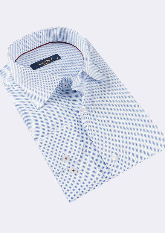 White - Sax Blue Long Sleeve Shirt
