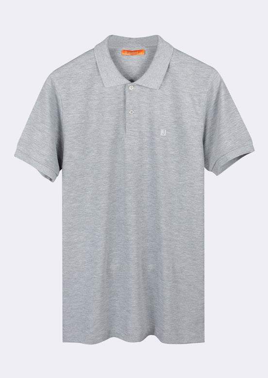 Grey Melange Polo T-Shirt