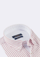 White - Burgundy Long Sleeve Shirt