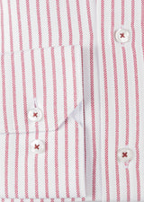 White - Burgundy Long Sleeve Shirt