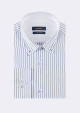 White - Sax Blue Long Sleeve Shirt