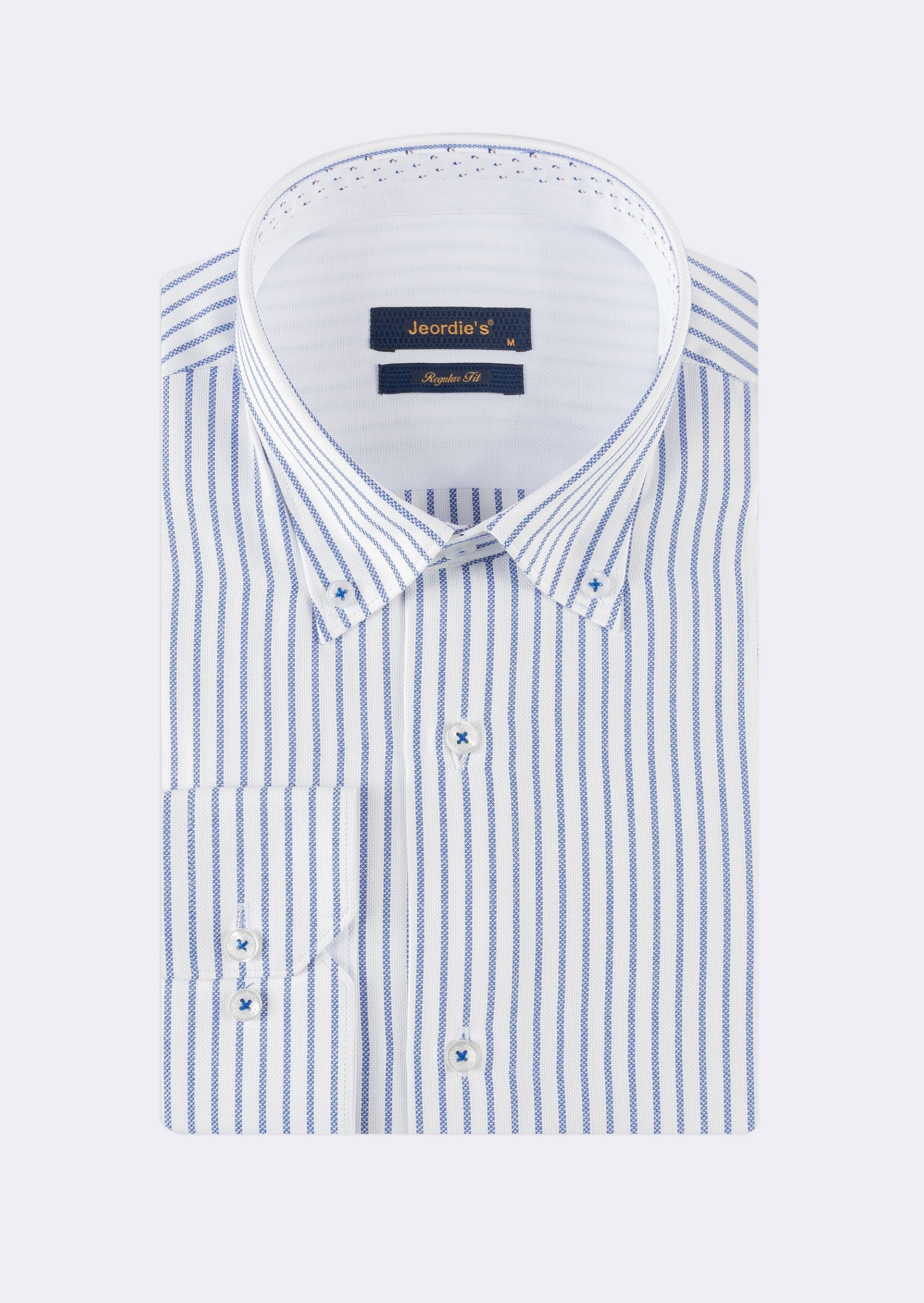White - Sax Blue Long Sleeve Shirt