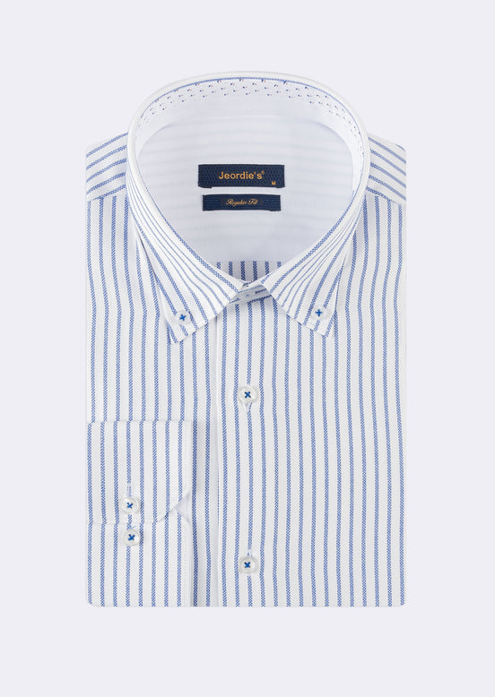 White - Sax Blue Long Sleeve Shirt