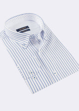White - Sax Blue Long Sleeve Shirt