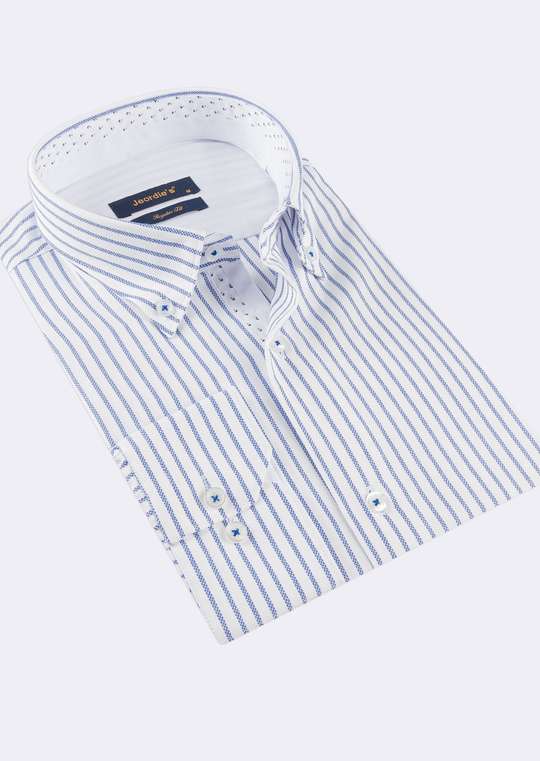 White - Sax Blue Long Sleeve Shirt