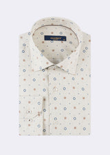 Beige - Navy Long Sleeve Shirt
