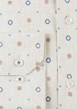 Beige - Navy Long Sleeve Shirt