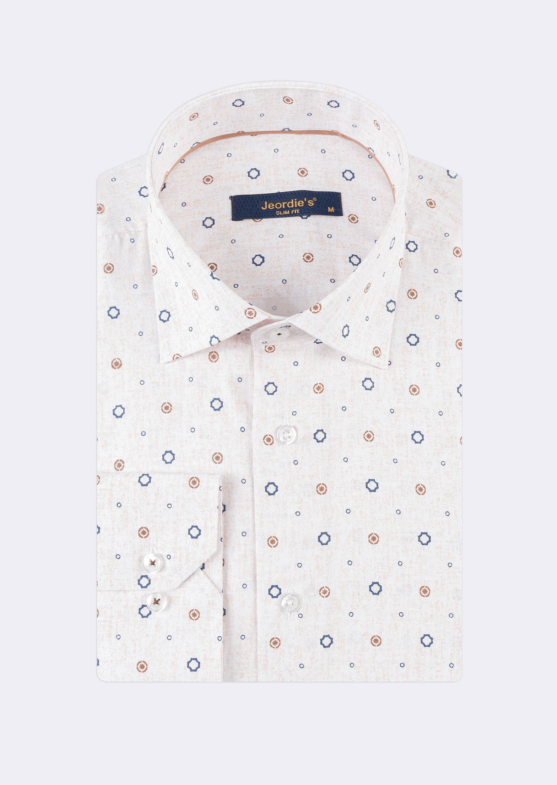 Beige - Brown Long Sleeve Shirt