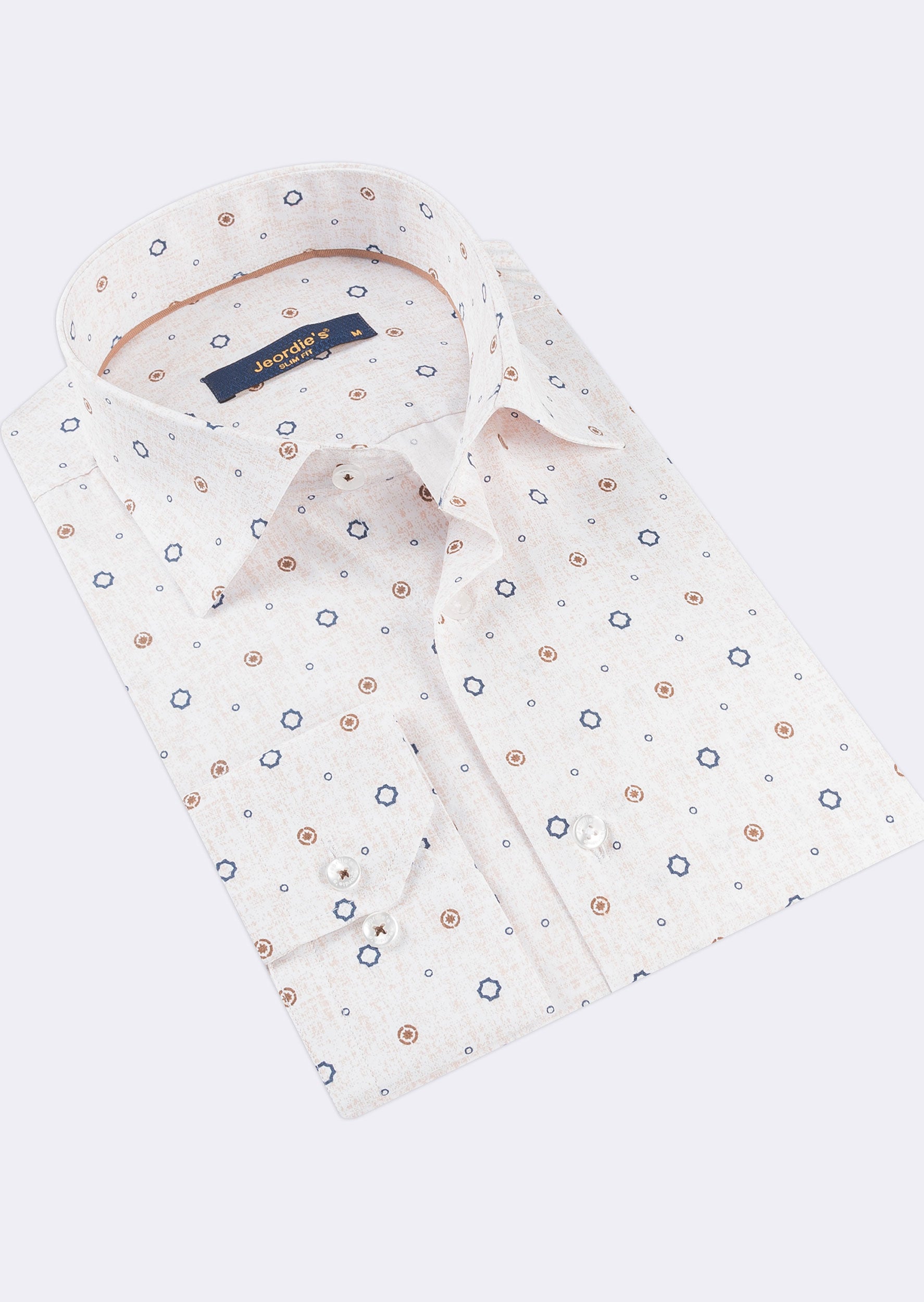 Beige - Brown Long Sleeve Shirt