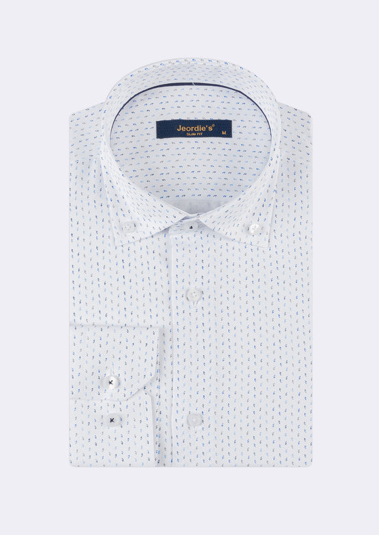 White - Navy Long Sleeve Shirt