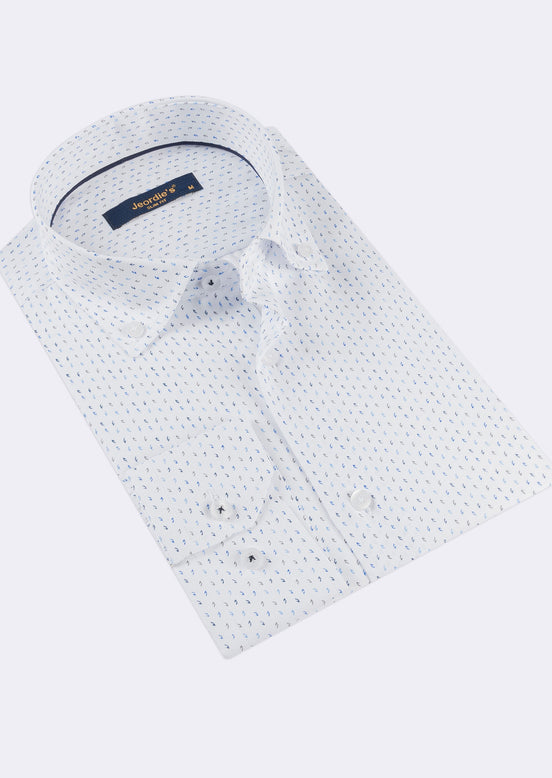 White - Navy Long Sleeve Shirt