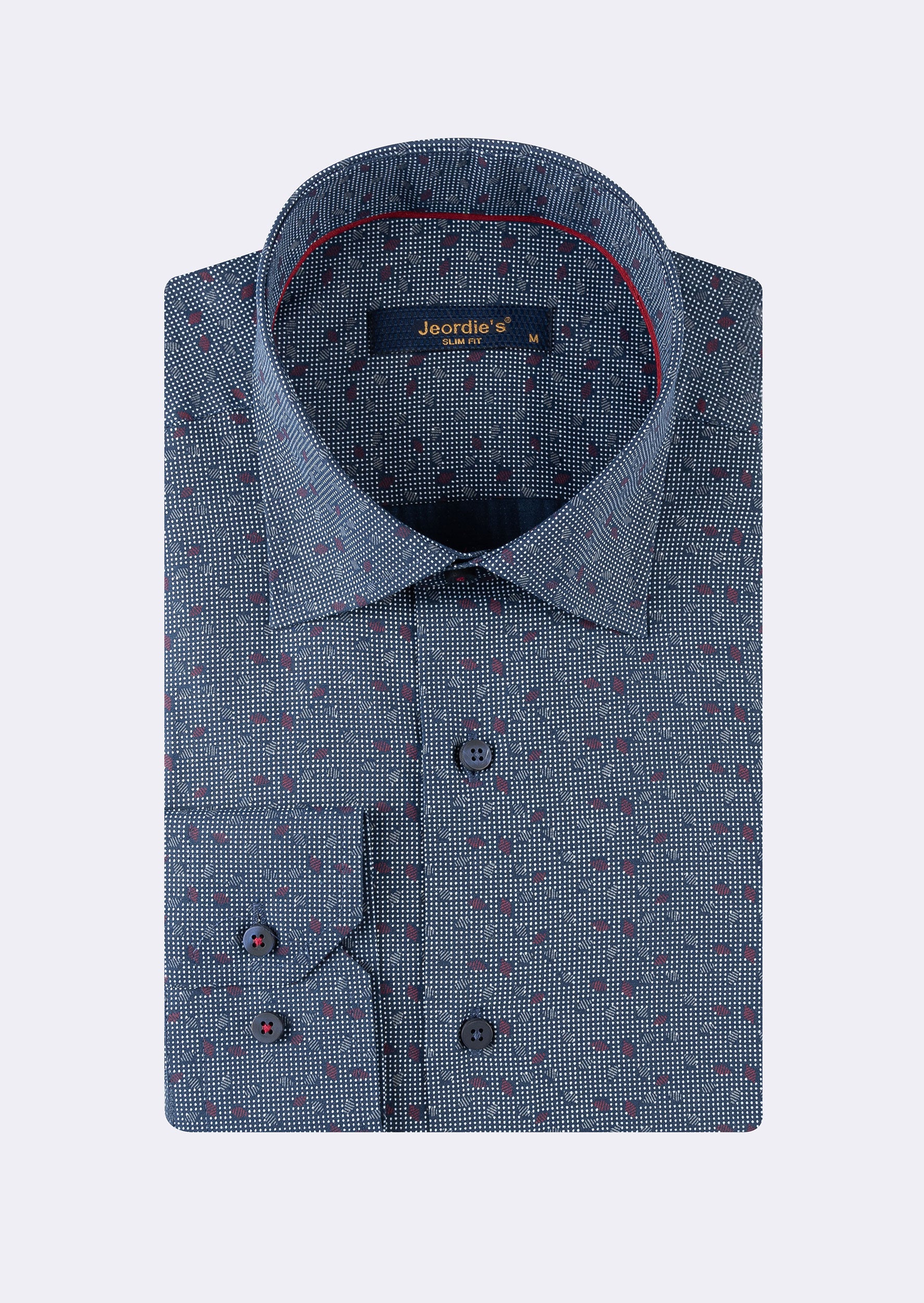 Navy - Burgundy Long Sleeve Shirt
