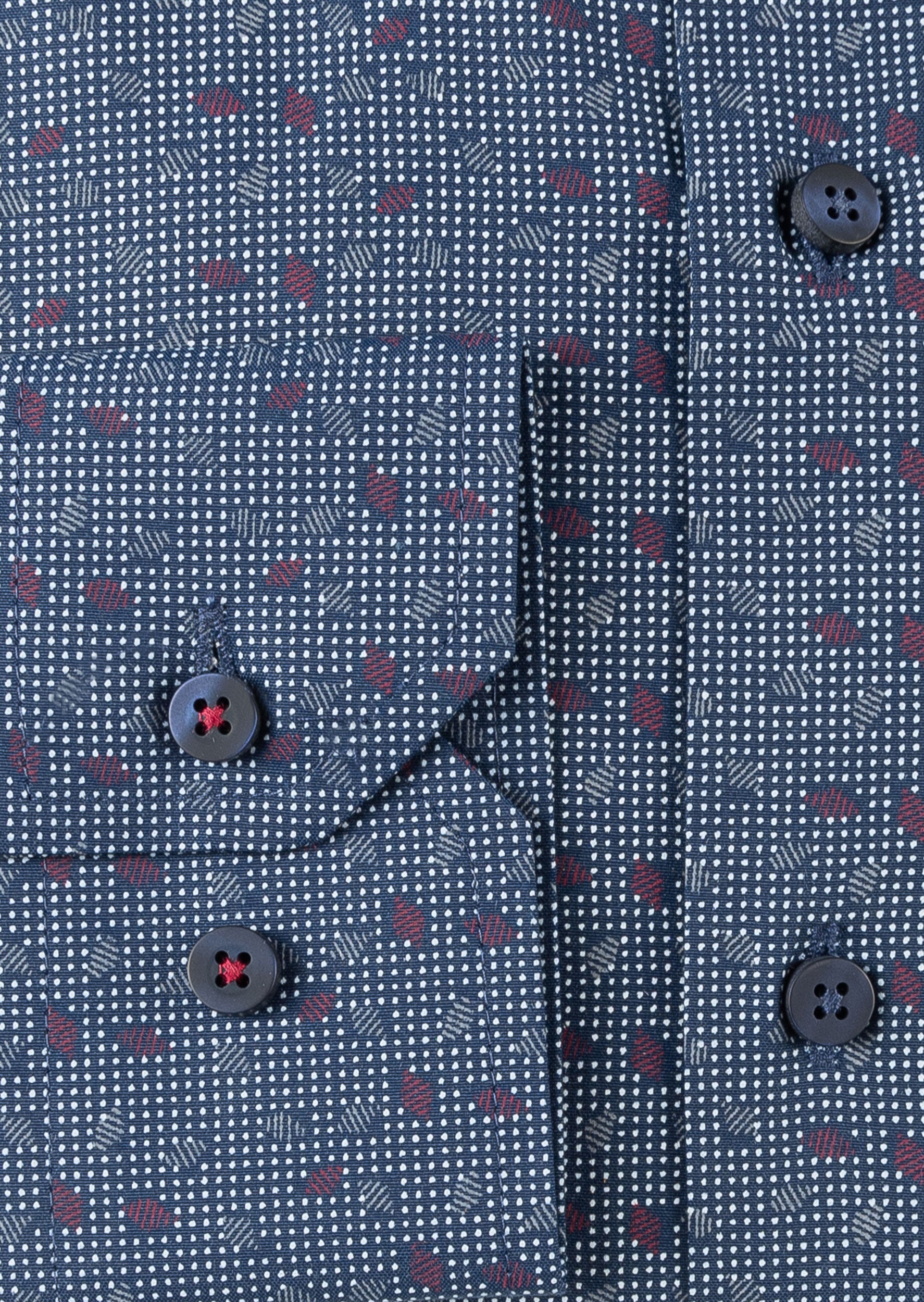 Navy - Burgundy Long Sleeve Shirt