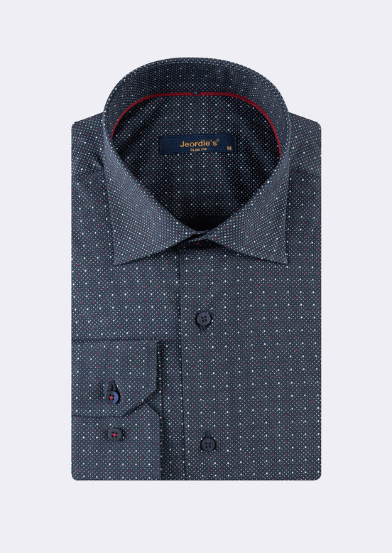 Navy - Burgundy Long Sleeve Shirt