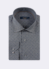Grey - Navy Long Sleeve Shirt