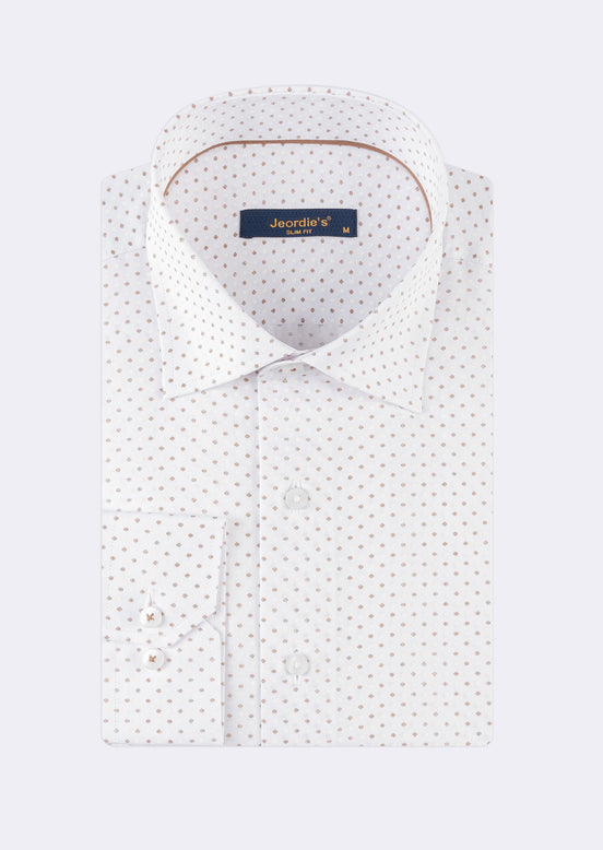 White - Brown Long Sleeve Shirt