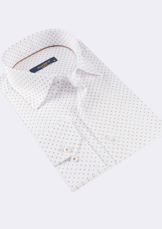 White - Brown Long Sleeve Shirt
