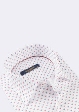 White - Burgundy Long Sleeve Shirt