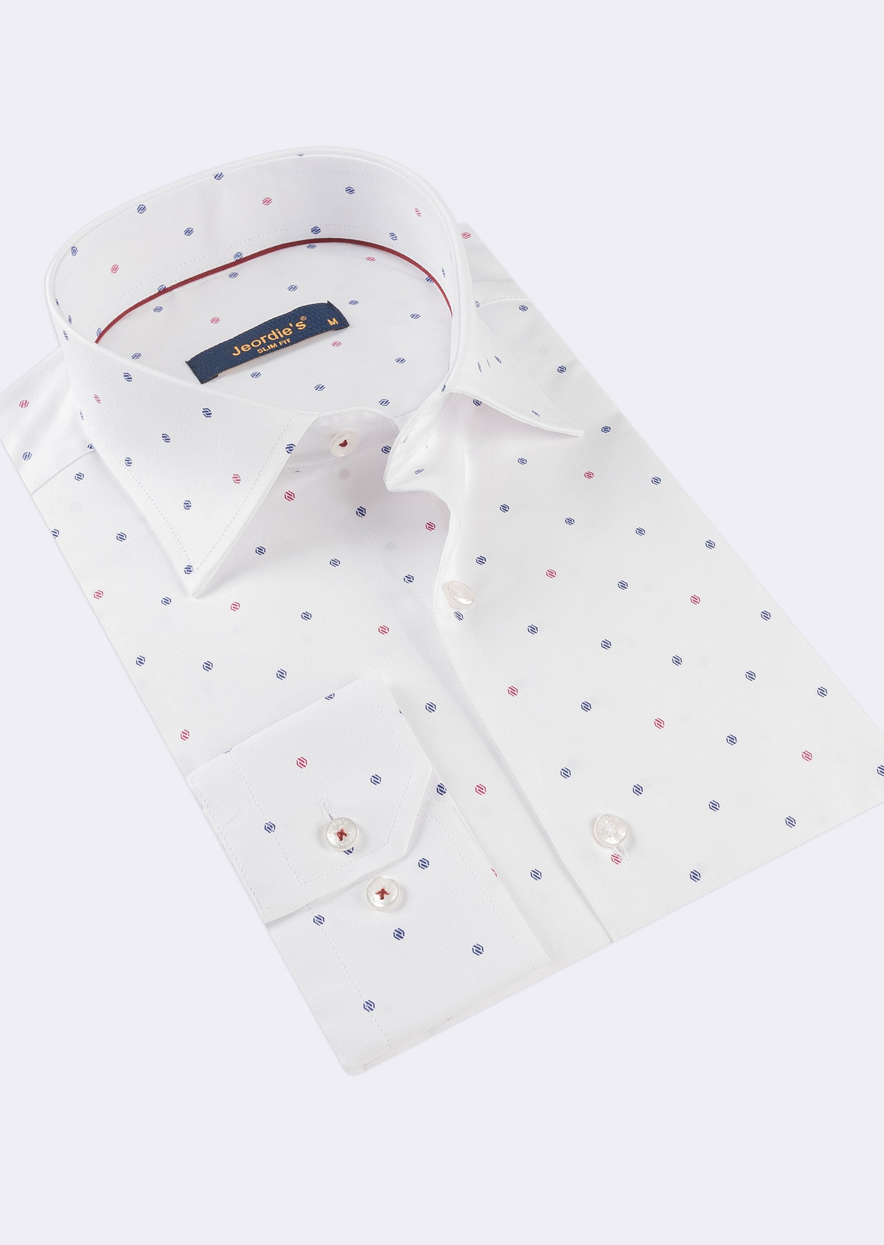 White - Burgundy Long Sleeve Shirt