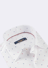 White - Burgundy Long Sleeve Shirt