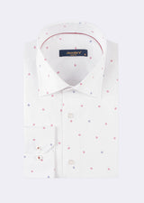 White - Burgundy Long Sleeve Shirt