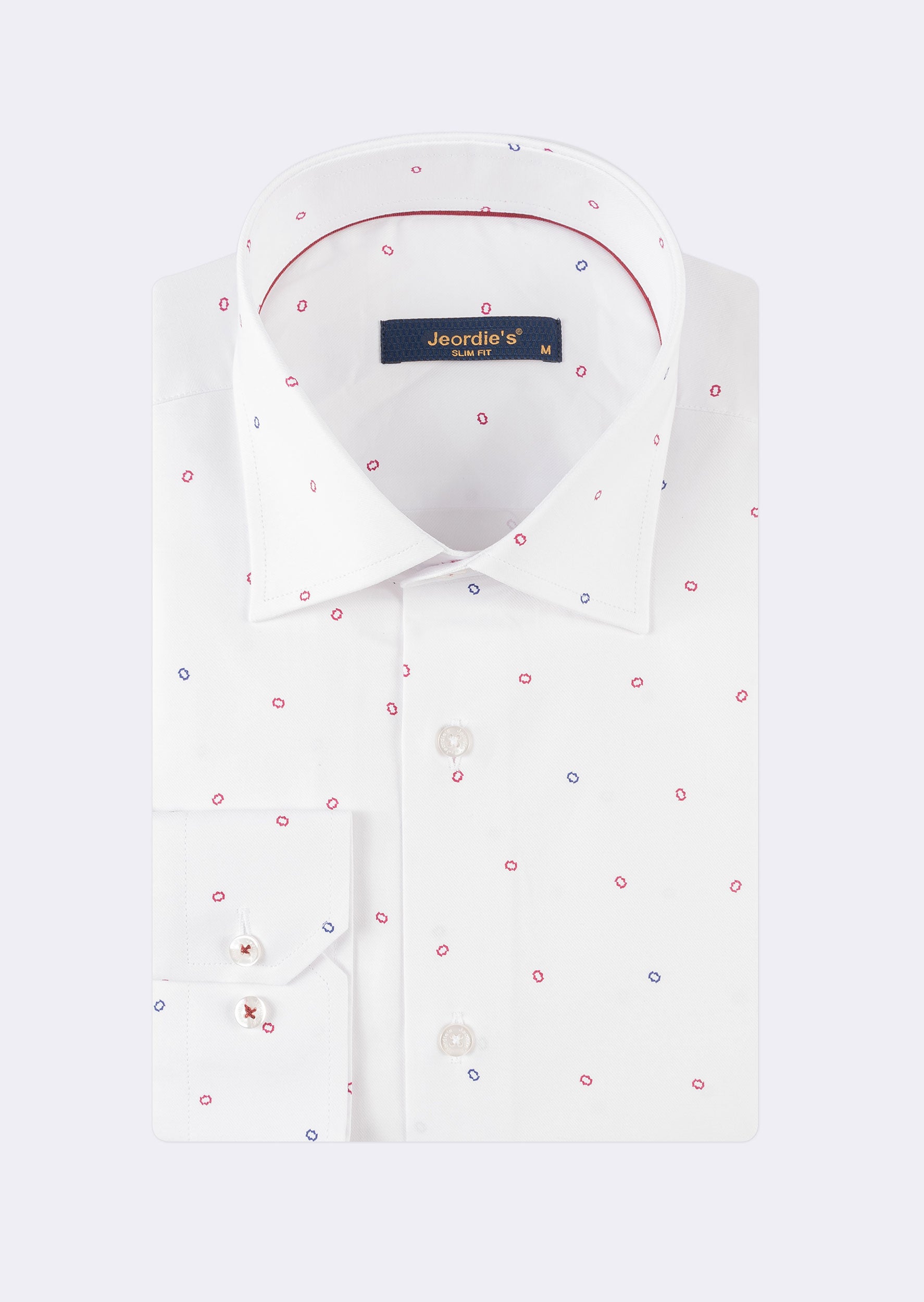 White - Burgundy Long Sleeve Shirt