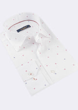 White - Burgundy Long Sleeve Shirt
