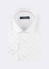 White - Burgundy Long Sleeve Shirt