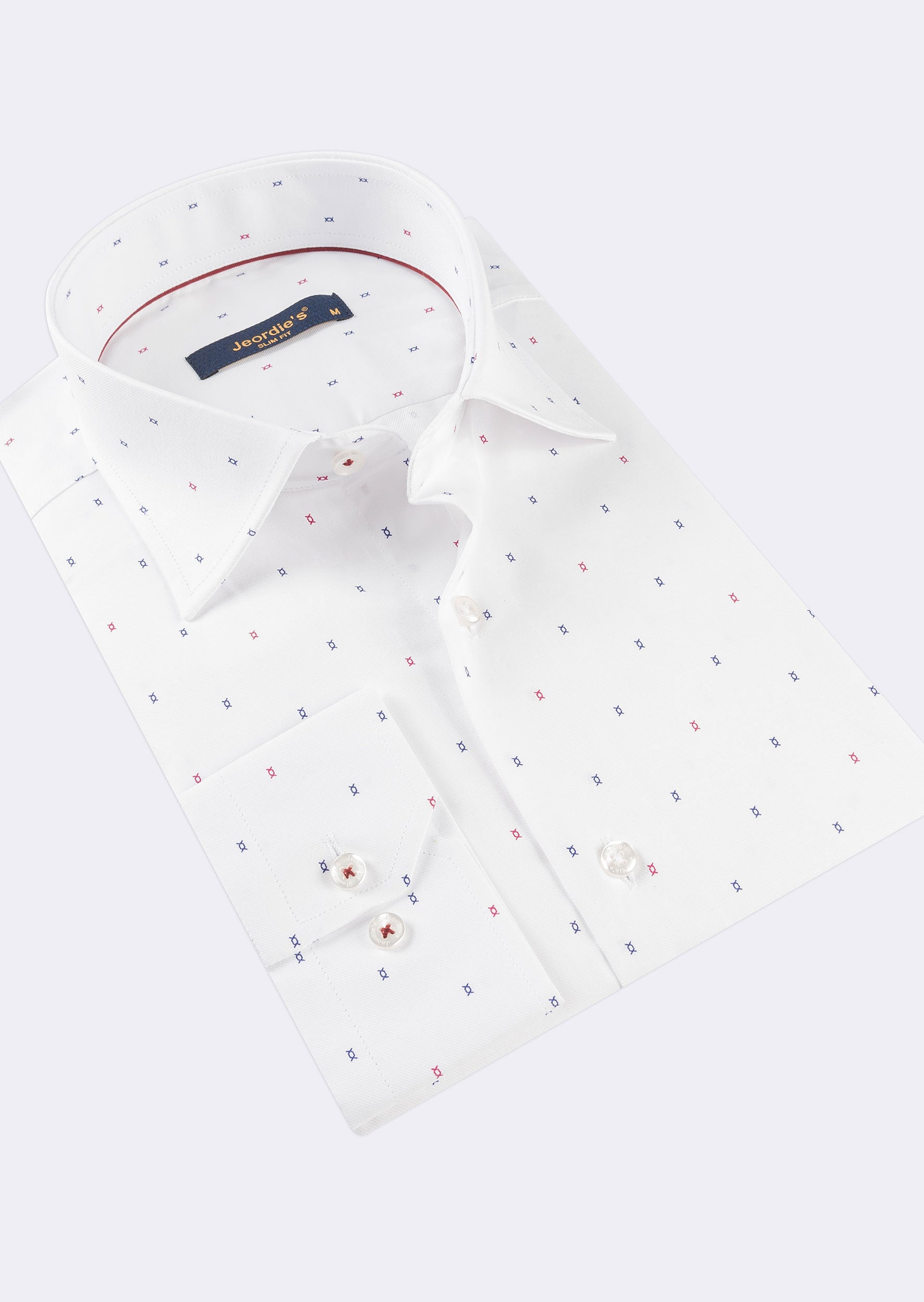 White - Burgundy Long Sleeve Shirt
