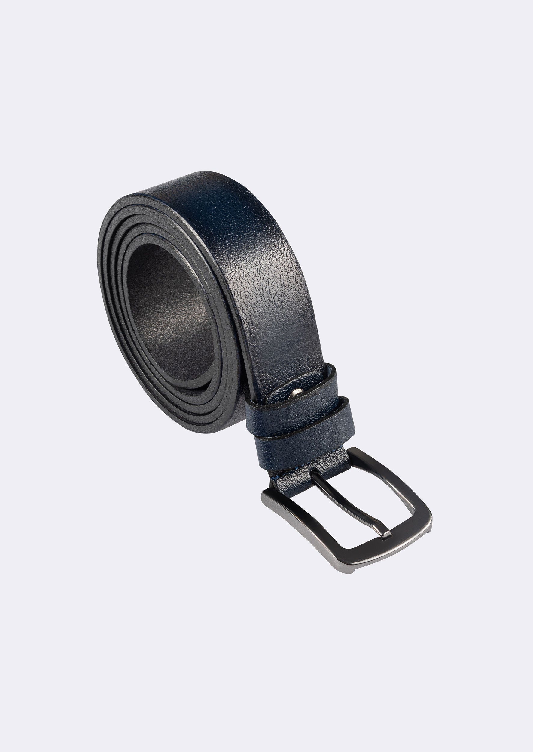 Navy Leather Belt