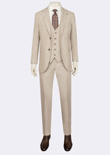 Beige Three-Piece Suit
