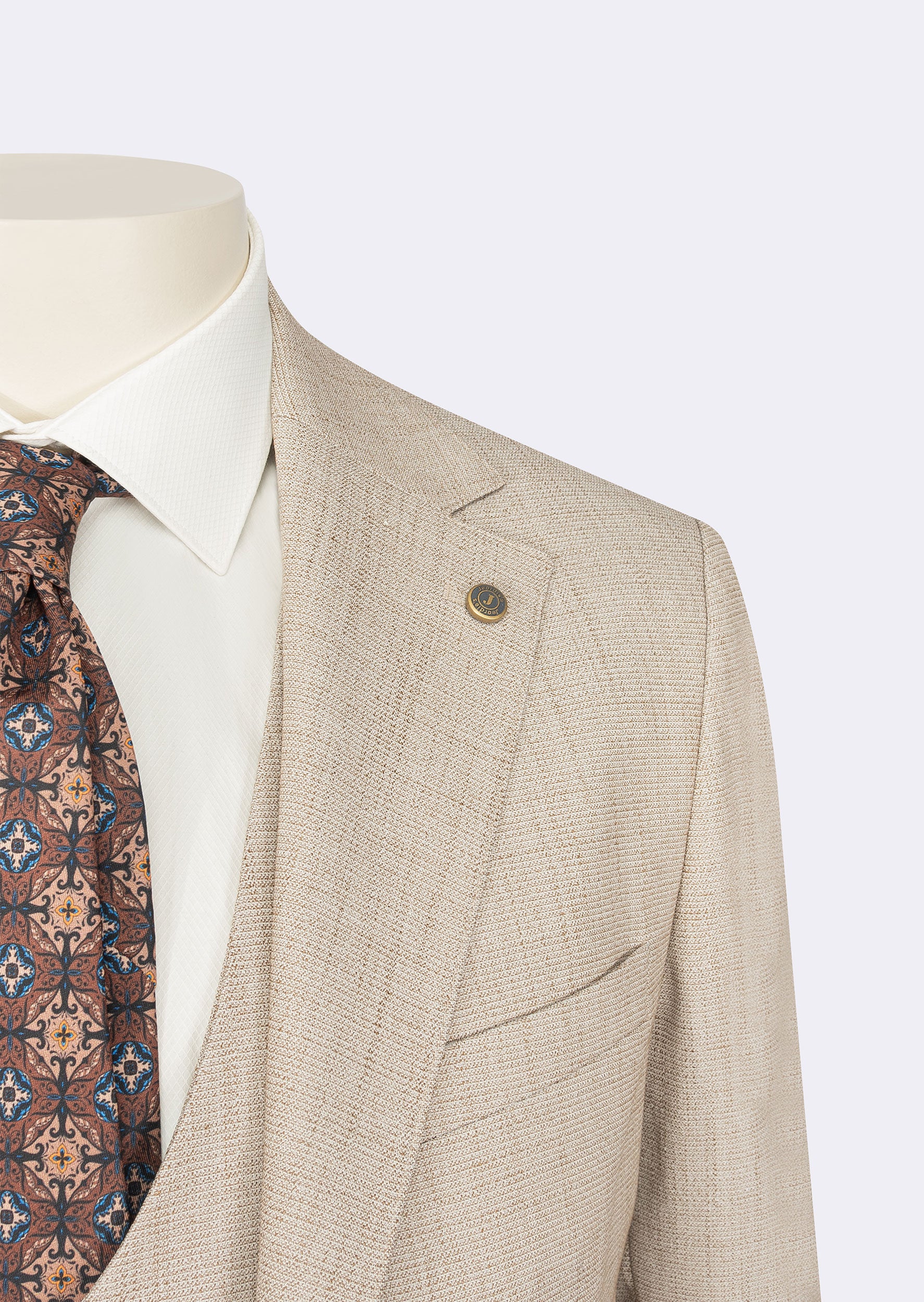 Beige Three-Piece Suit