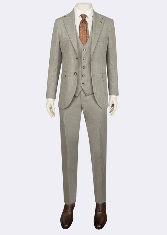 Khaki Three-Piece Suit