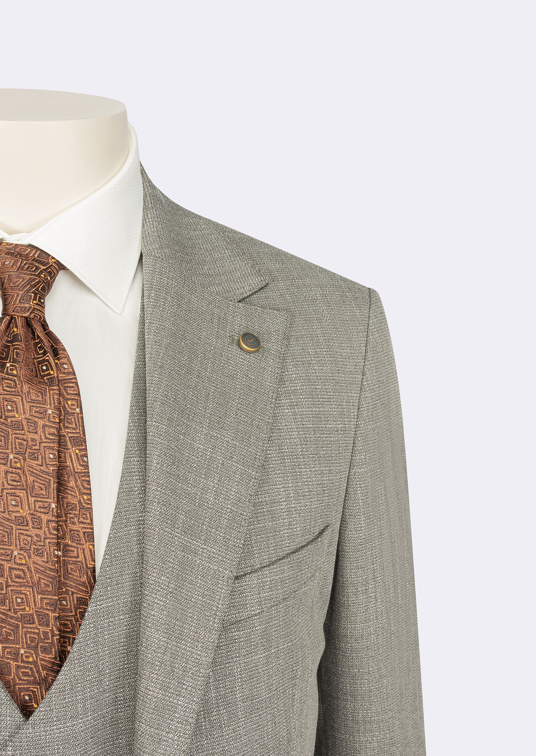Khaki Three-Piece Suit
