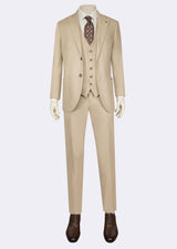 Beige Three-Piece Suit